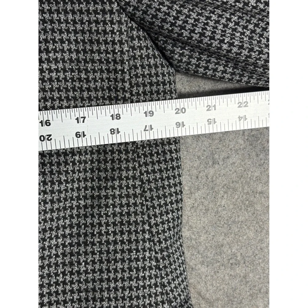LOFT‎ Womens Houndstooth Blazer Black White Single Button Jacket Size 12 FA22
